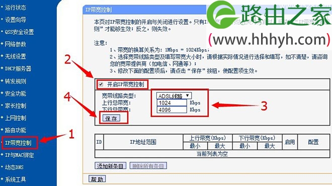 TP-Link TL-WDR7500路由器限制网速(IP宽带控制)设置上网